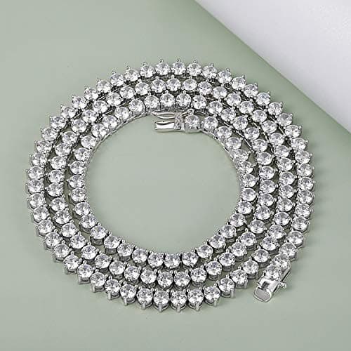 MDFUN 18K Gold Plated CZ Tennis Necklace