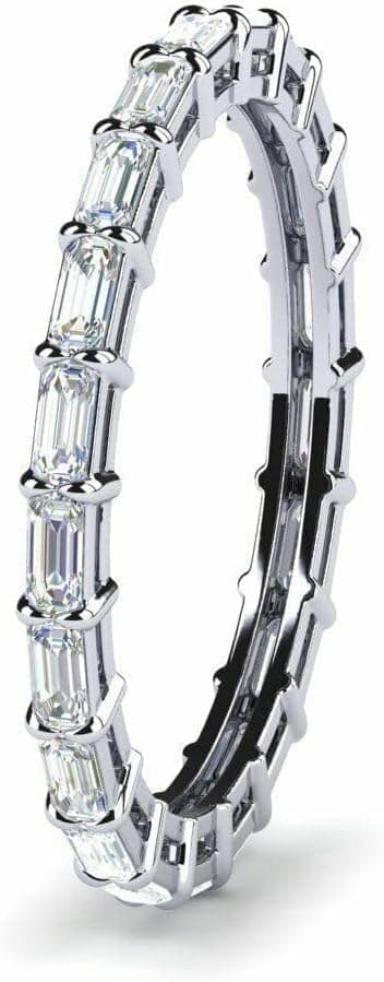2.00 Carat Baguette Lab Diamond Eternity Ring, 14K White Gold