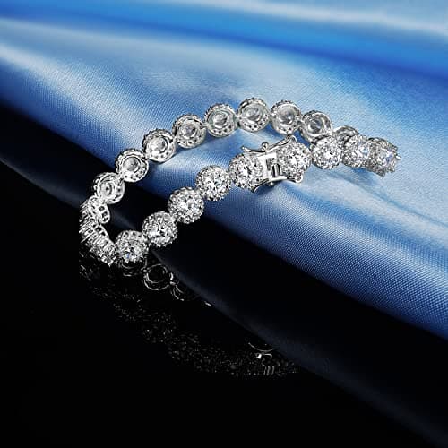 Gemsme 18K Gold Plated Round CZ Tennis Bracelet for Women 6.5-8.5 inch