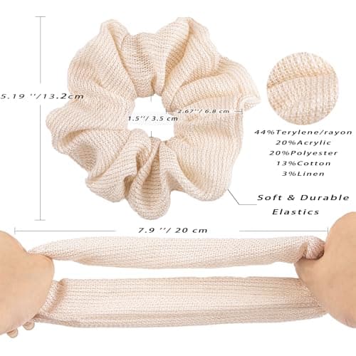 Oversized & Petite White Scrunchies for Women