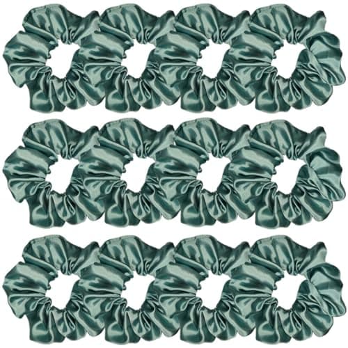 12 Pcs Satin Silk Hair Scrunchies for Women and Girls