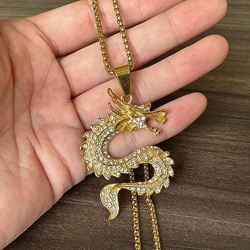 Premium Stainless Steel Dragon Pendant Necklace for Hip Hop Enthusiasts