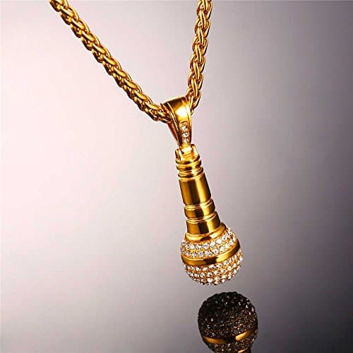 Stainless Steel 18K Gold Plated Rock Music Necklace Adjustable Chain Men Women Teens