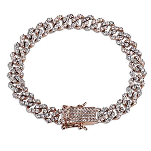 TOPGRILLZ Diamond Prong Cuban Link Bracelet for Men Women