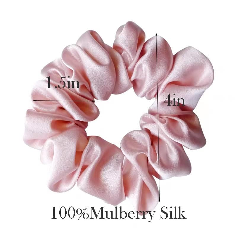 Mulberry Silk Scrunchies for Women - Pack of 2 - No Damage Hair Accessories