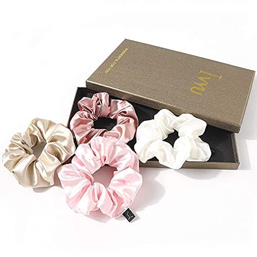 Silk Scrunchies Hair Ties for Girls & Women, Soft No-Crease Ponytail Holders