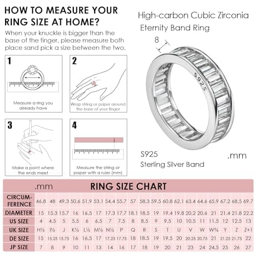 Michooyel Emerald Cut Eternity Ring for Women