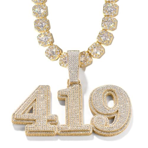 3UMeter Diamond Iced Out Custom Name Chain Necklace for Men & Women
