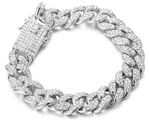 Halukakah Gold Chain for Men - The Royal - Iced Out 14/20MM 18k Real Gold/Platinum White Gold/Rose Gold/Rhodium Black Plated Diamond Cuban Link Chain Necklace Bracelet - Lab Diamonds Prong Set - Great Gift Idea