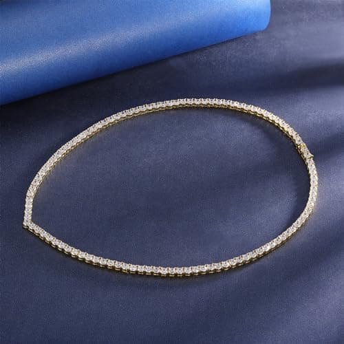 Gemsme 18K Gold Plated V-Shape Cubic Zirconia Necklace for Women