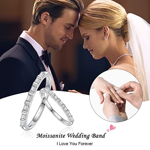SMILEST 7 Stone Moissanite Half Eternity Wedding Band 18K Gold Vermeil