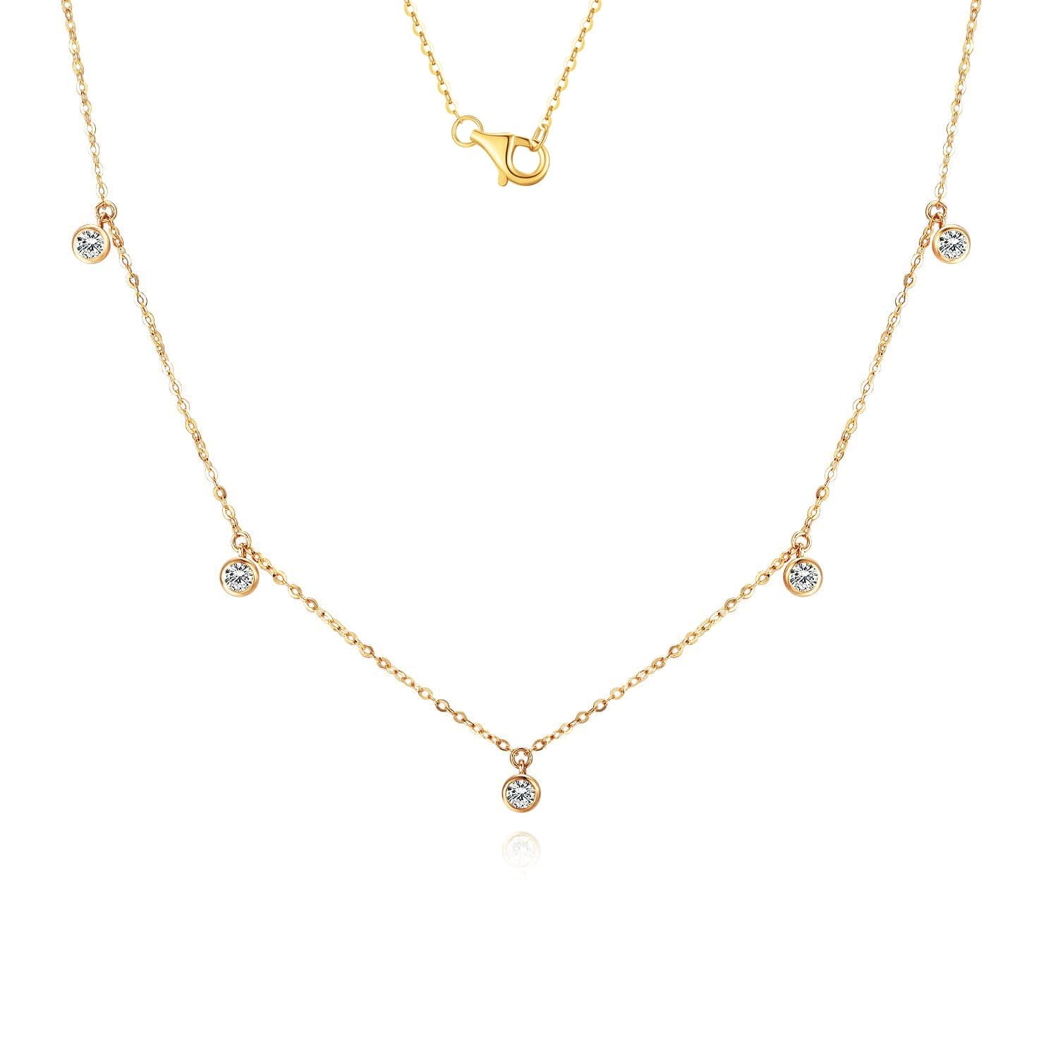 Caratmerry Lab Grown Diamond 14k Solid Gold Solitaire Necklace