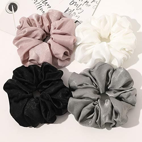 Big & Soft Silk Satin Scrunchies for Long Hair Girls