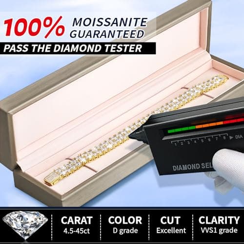 Moissanite Tennis Bracelet for Men Women