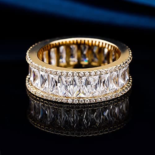 MDFUN 18K Gold Plated Womens Eternal CZ Wedding Promise Ring