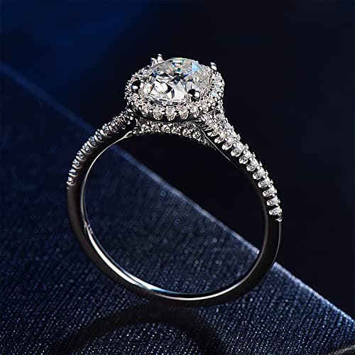 HAFEEZ CENTER 14k Gold 1.5ct Oval Hola Moissanite Engagement Ring for Her