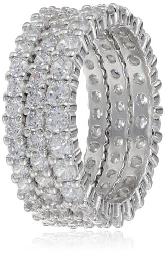 Amazon Essentials Cubic Zirconia Stacking Ring Set