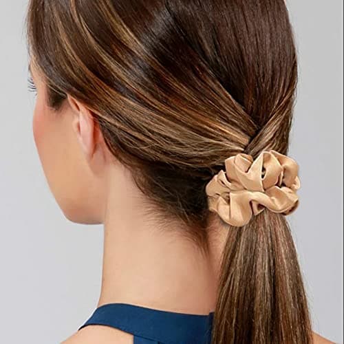 Satin Hair Scrunchies Set, 4Pcs Silk Ponytail Holders for Women Girls