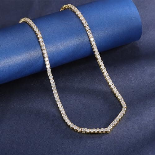 Gemsme 18K Gold Plated V-Shape Cubic Zirconia Necklace for Women