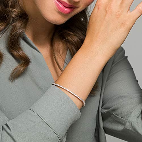 PavoI 14K Gold Plated 4mm CZ Tennis Bracelet | Women's Gold Bracelet Size 6.5-7.5 Inch