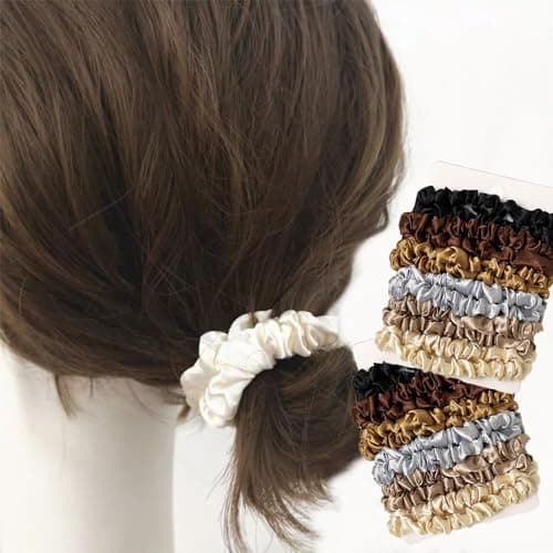 Morandi Silk Satin Scrunchies Set - 3Pcs Hair Holders for Women