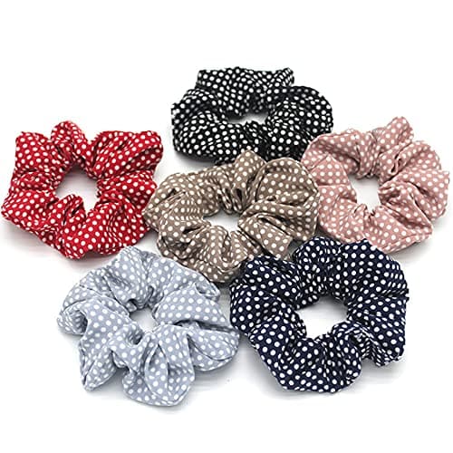 Shining Series 7 Pack Soft Scrunchies for Women