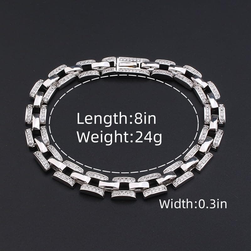 18K Gold Moissanite Tennis Bracelet for Men and Women