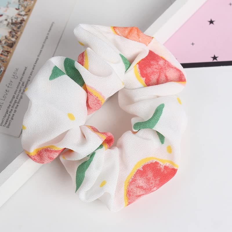 Floral Hair Scrunchies for Women with Soft and Silky Hair - 5 Pack