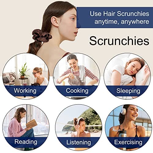 Big & Soft Silk Satin Scrunchies for Long Hair Girls