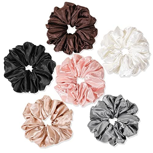 Big & Soft Silk Satin Scrunchies for Long Hair Girls