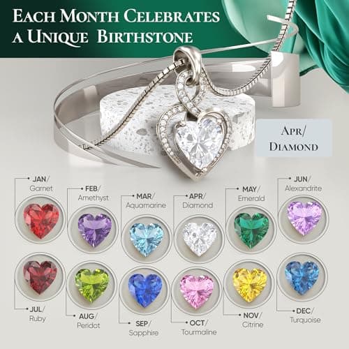 Handcrafted Personalized S925 Sterling Silver Infinity Heart Birthstone Necklace for Women