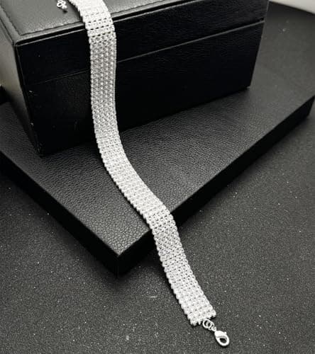 Yamberdoly Sparkly Synthetic Diamond Tennis Choker for Women