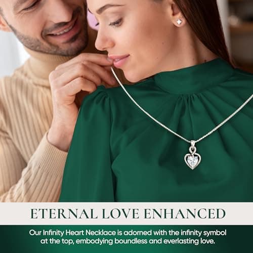 Handcrafted Personalized S925 Sterling Silver Infinity Heart Birthstone Necklace for Women