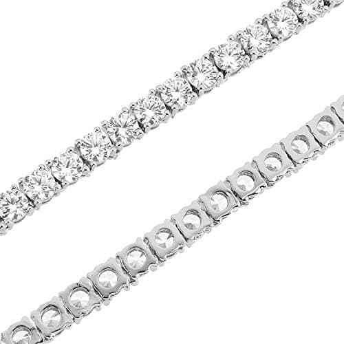 Bling Bling NY Anti-Tarnish 925 Sterling Silver 4mm Tennis Chain Choker Necklace 16-30"