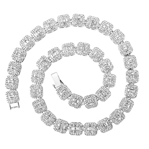 HH BLING EMPIRE Men's Silver and Gold Diamond Tennis Chains 16-30 Inches