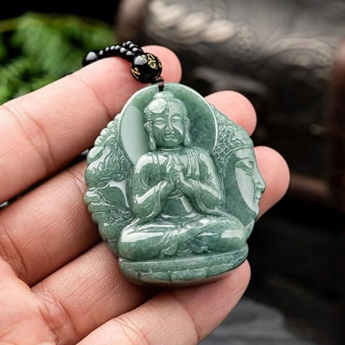 Natural Jade Buddha Necklace Pendant for Men and Women