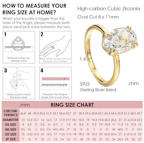 Michooyel 4.0ct Oval Cut Women's Engagement Ring
