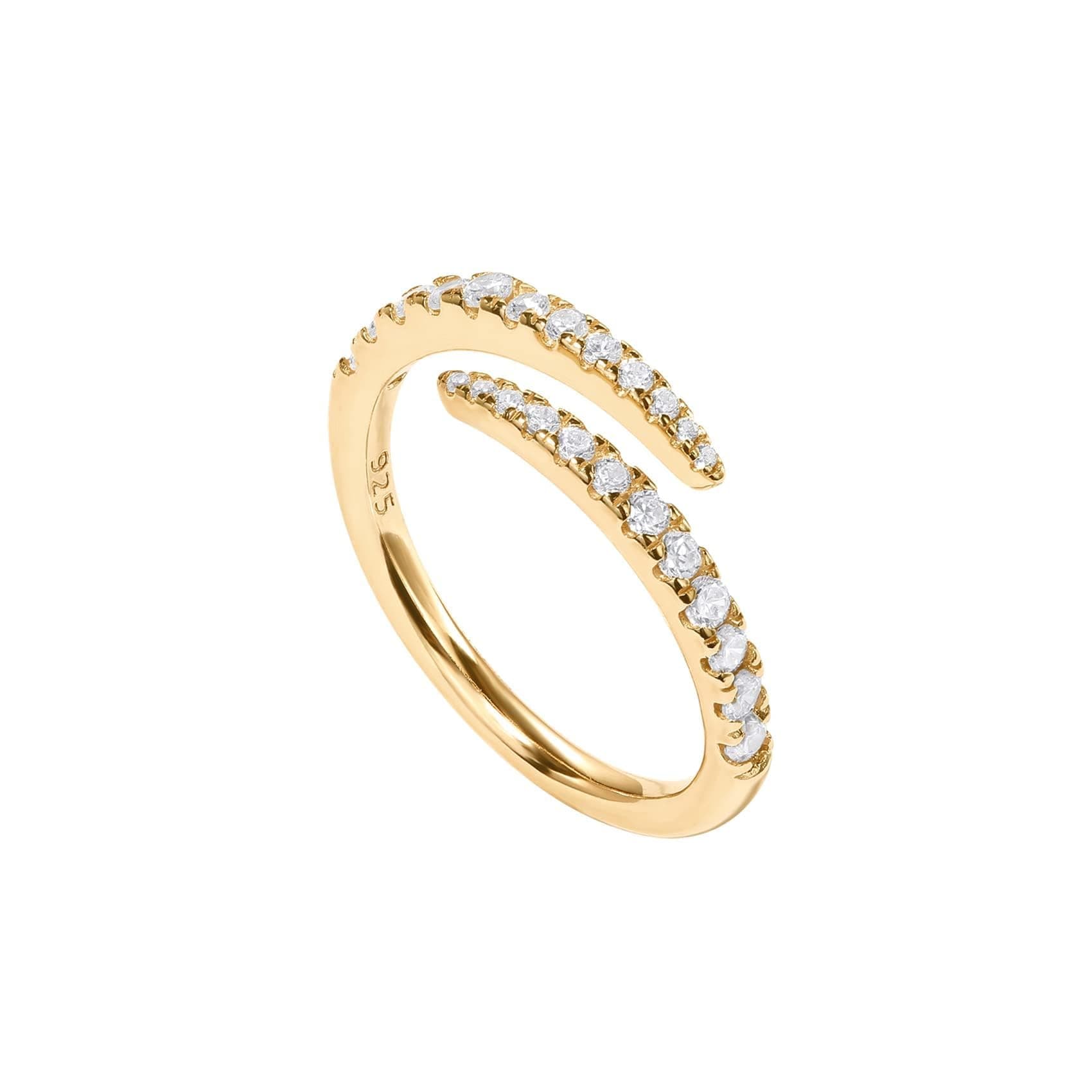 Pavoi 14K Gold Plated CZ Open Twist Eternity Band for Women