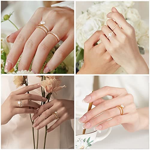 SMILEST 7 Stone Moissanite Half Eternity Wedding Band 18K Gold Vermeil