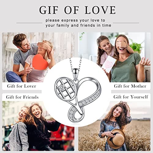 Sterling Silver Volleyball/Tennis Necklace for Women Sports Fans