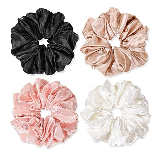 Big & Soft Silk Satin Scrunchies for Long Hair Girls