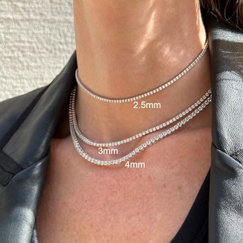 Refined Title: Classic Diamond Tennis Choker Necklace - 14K Gold/Silver Plated