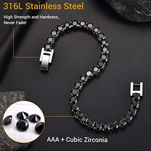 Refined Title: PROSTEEL Cubic Zirconia Tennis Bracelet for Women