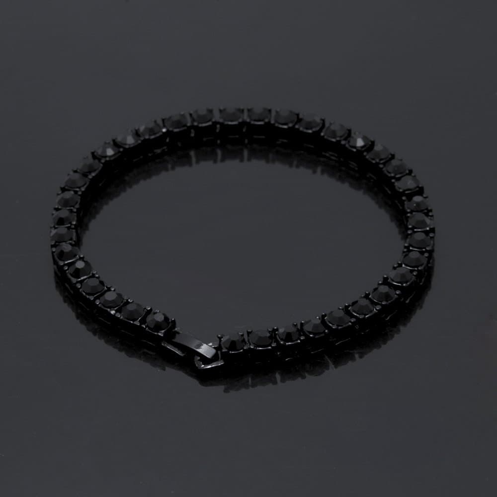 AAA Cubic Zirconia Hip Hop Bling Silver Plated 14K Gold Tone Tennis Chain Bracelet