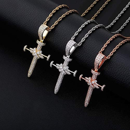 JINAO Hip Hop Iced Out CZ Simulated Diamond Necklace for Men