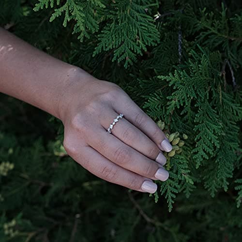BLOSSOM & HUE .925 Sterling Silver Baguette CZ Half Eternity Ring