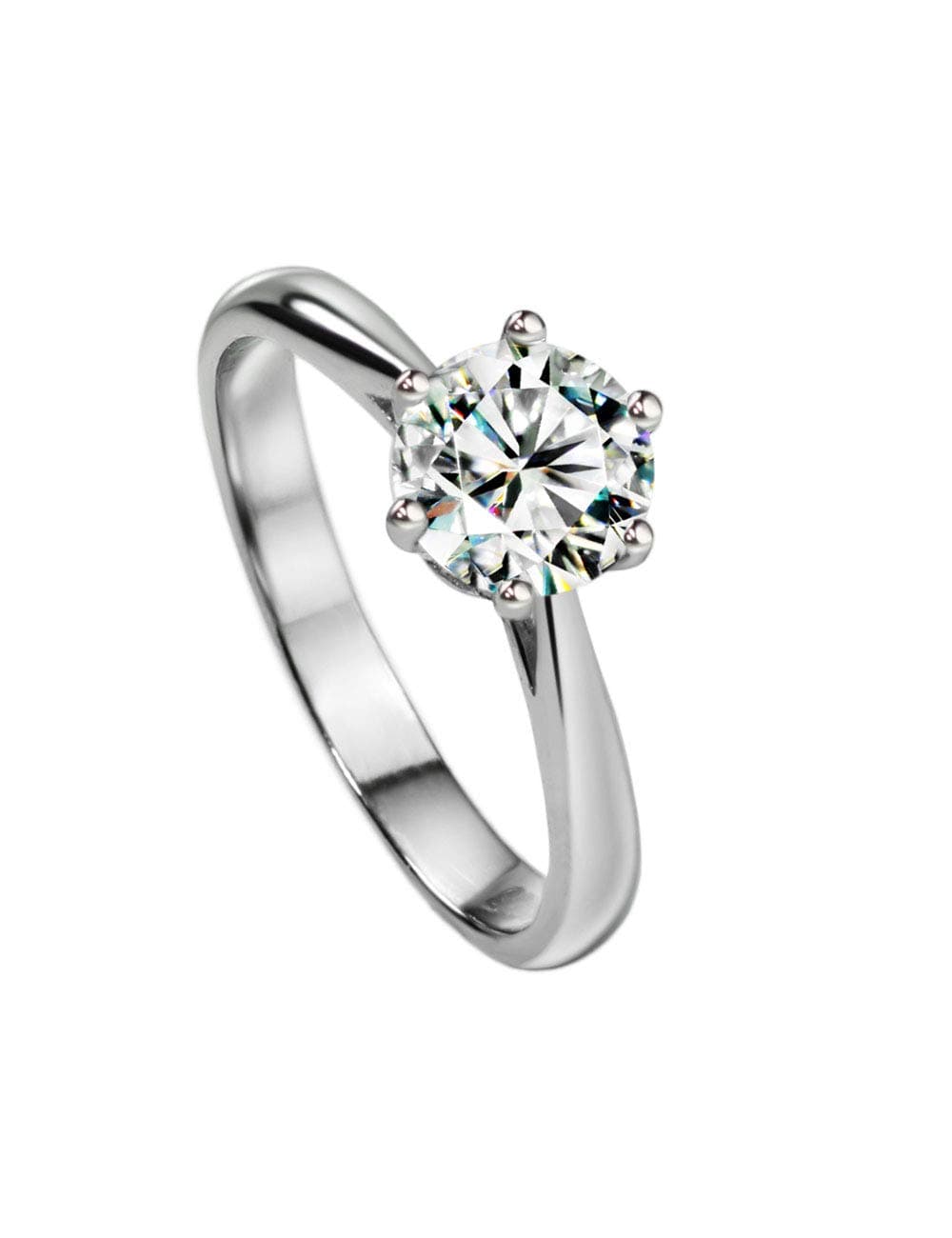 Michooyel 1ct Moissanite 6 Claws Band Ring Bridal Set for Women