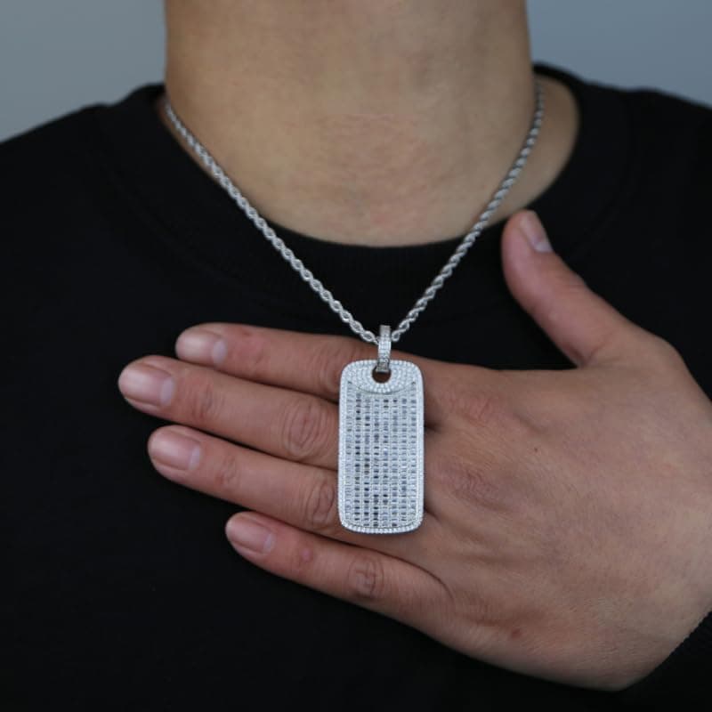 Bling Square Pendant Necklaces for Men & Women in Gold or Silver
