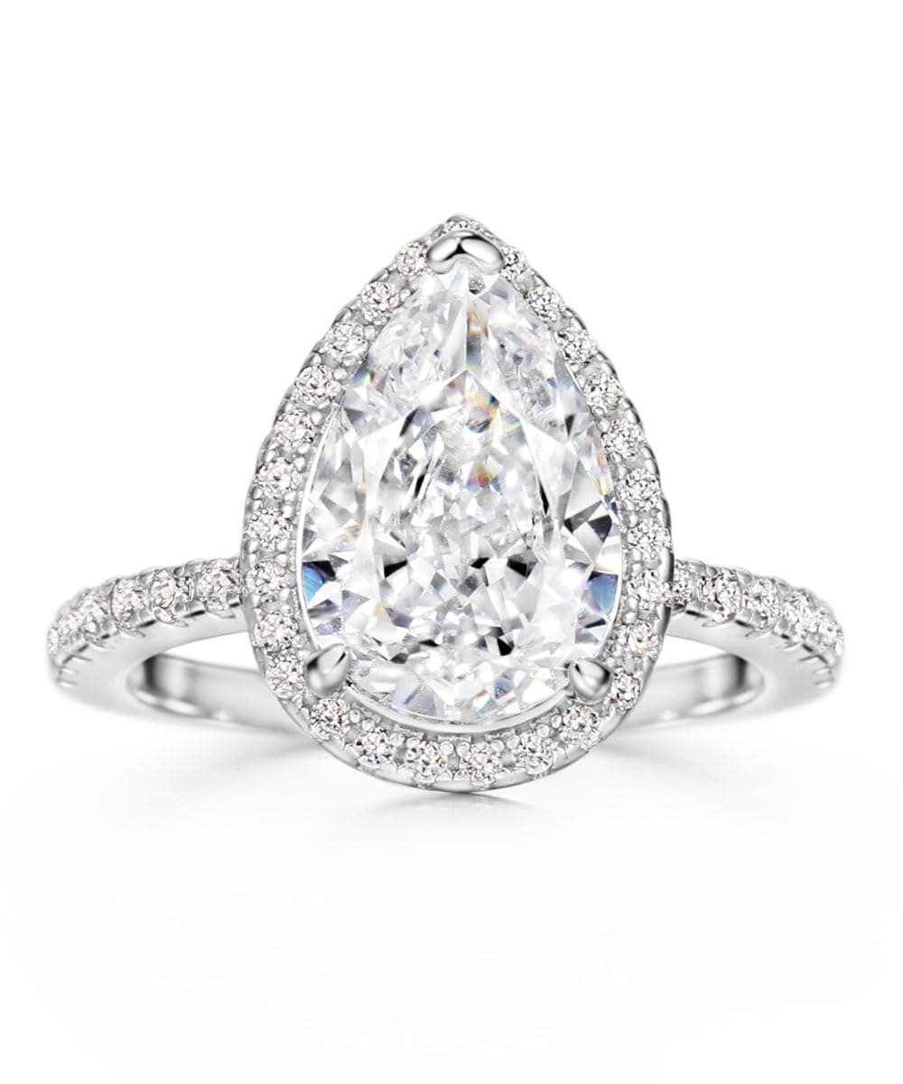 Refined Title: Michooyel S925 3.0ct Pear Cut Engagement Ring for Women