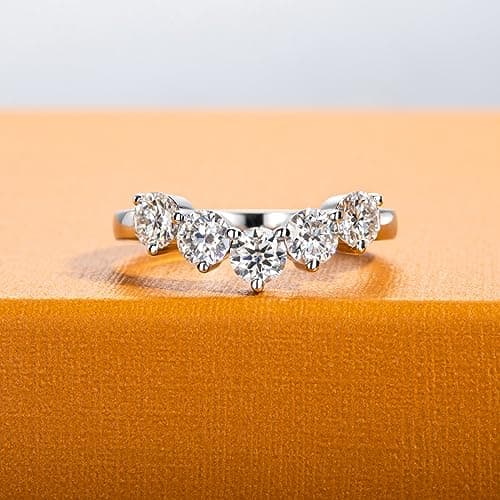 AimiIee D Color VVS1 Moissanite Eternity Ring 925 Silver Anniversary Band